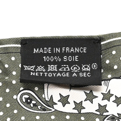 Hermes Silk Cheval De Coeur Bandana Twilly Loden Kaki Creme 3 of 3