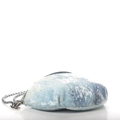 Chanel Sequin Tri-color Waterfall Waist Bag Fanny Pack Silver Blue 4 of 9