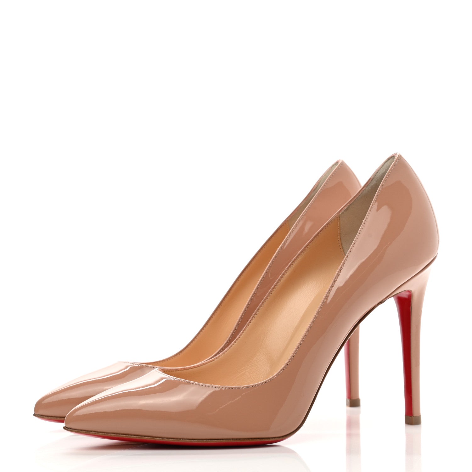 Christian Louboutin Patent Pigalle Follies 100 Pumps 39.5 Nude 3 of 9