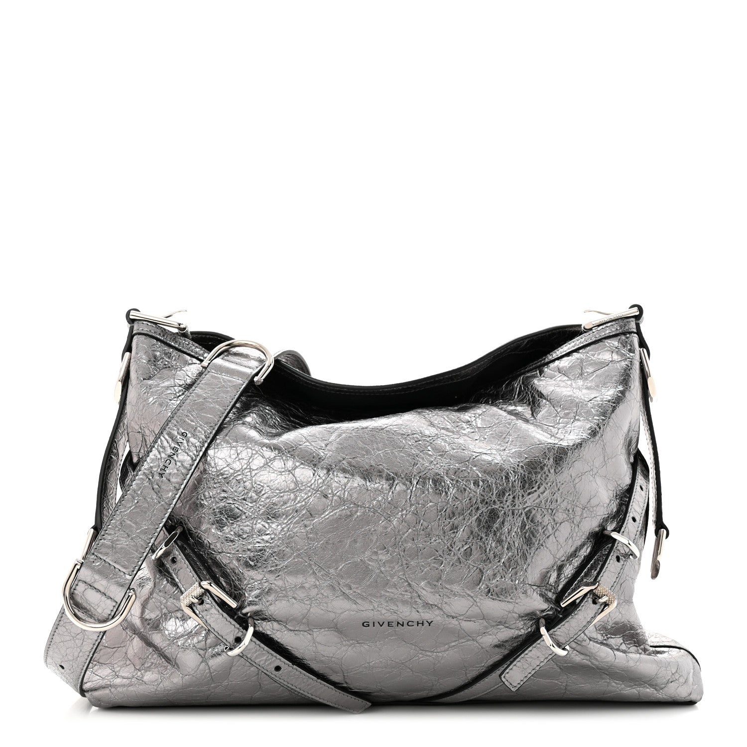 Givenchy Metallic Calfskin Medium Voyou Bag Silver 1 of 11