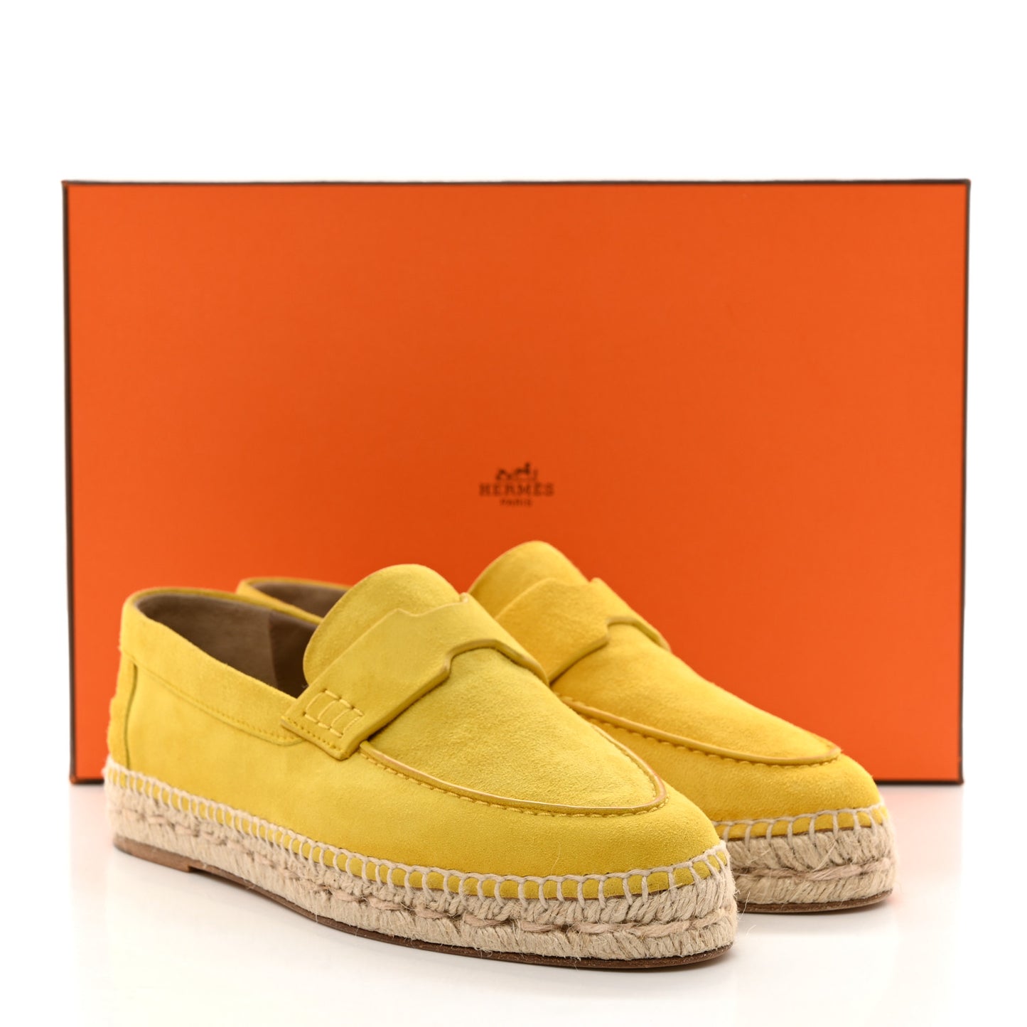 Suede Goatskin Womens Trip Espadrilles 36 Citron