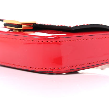 Fendi Vitello Vernice Mou Nano Baguette Charm Rosso Cardinale 8 of 9