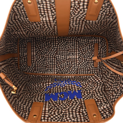 MCM Visetos Large Liz Reversible Shopper Tote Cognac 7 of 12