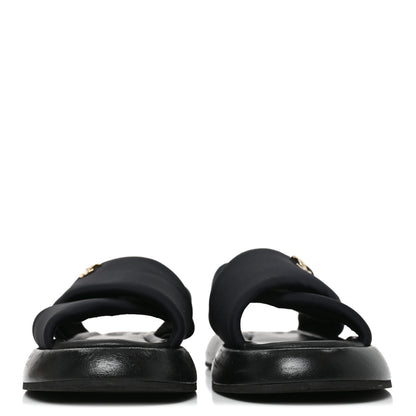 Chanel Fabric CC Mules Sandals 38 Black 2 of 8
