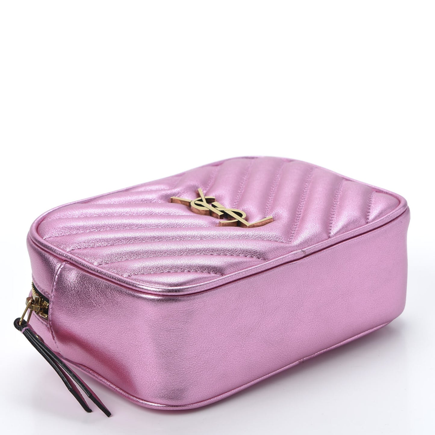 Metallic Calfskin Matelasse Monogram Lou Belt Bag Vegas Pink