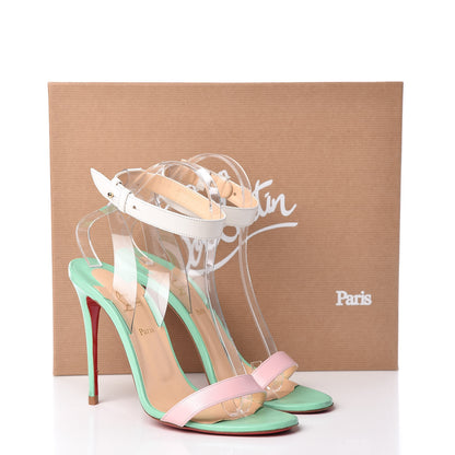 Christian Louboutin Shiny Nappa PVC Jonatina 100 Sandals 38 Opal 20 of 20