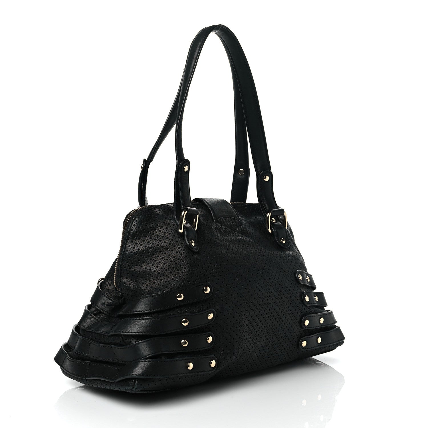 Jimmy Choo Calfskin Perforated Blythe L Tote Black 2 of 8