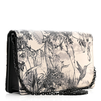 Christian Dior Calfskin Toile de Jouy Carnivora Wallet On Chain Pouch White 4 of 10
