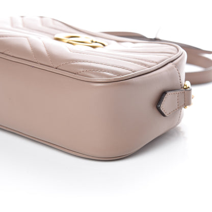 Gucci Calfskin Matelasse Small GG Marmont Chain Shoulder Bag Taupe 9 of 10