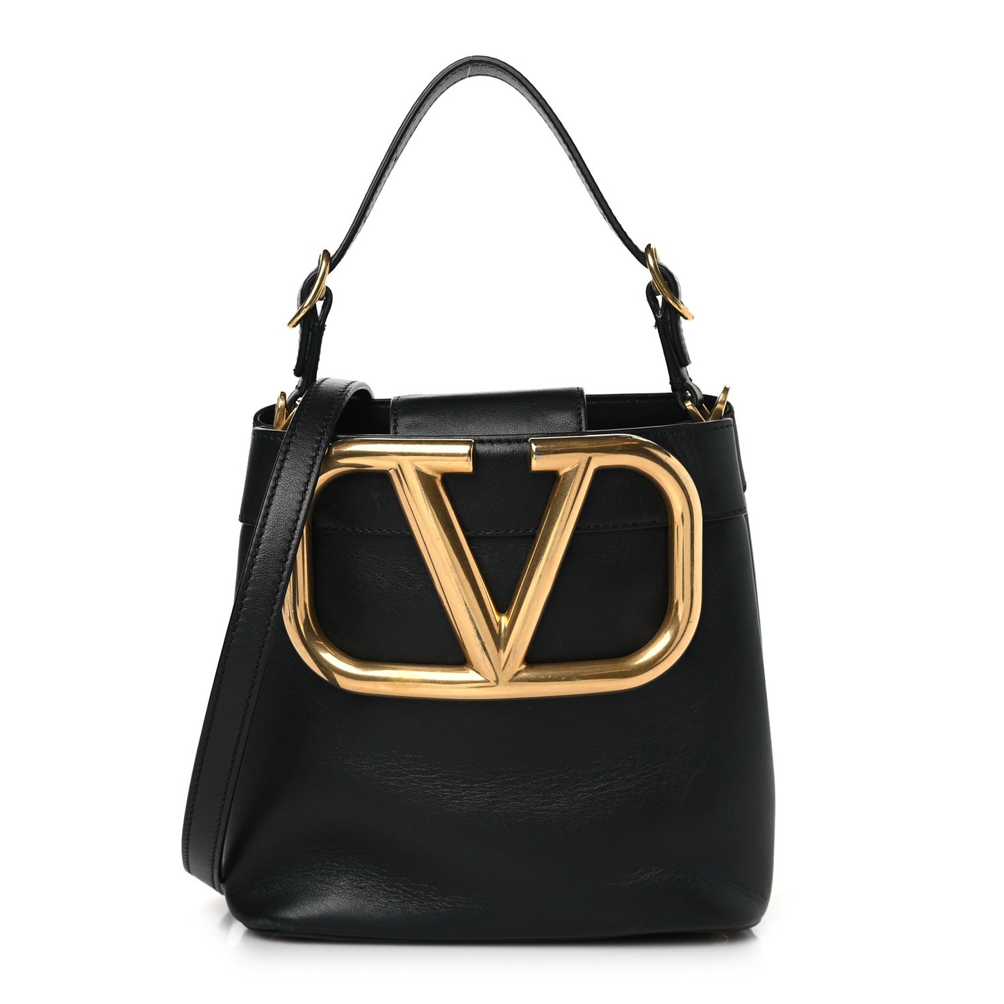 Smooth Calfskin Supervee Top Handle Bag Black