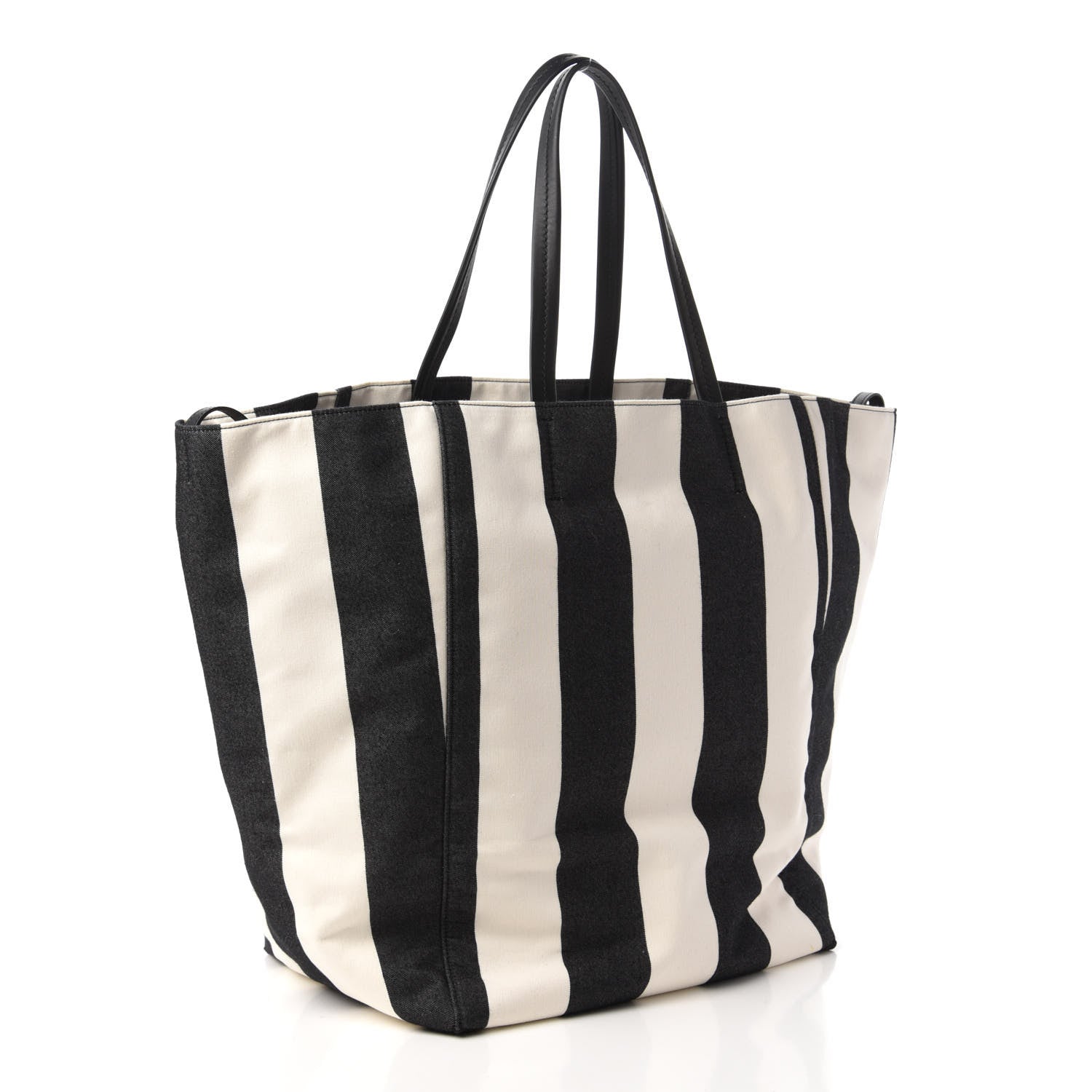 Celine Canvas Striped Large Phantom Cabas Black White 3 of 9