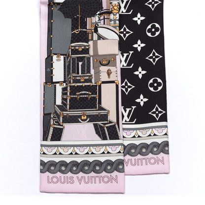 Louis Vuitton Silk Monogram Around The World Bandeau Black Pink 2 of 3
