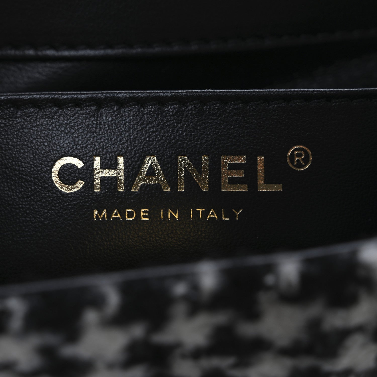 Chanel Tweed Houndstooth Quilted Mini Square Flap White Black 6 of 10