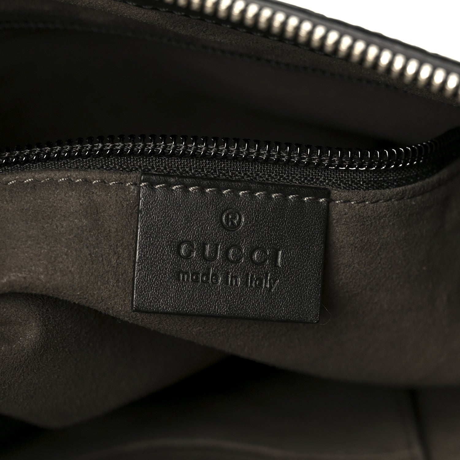 Gucci Guccissima Signature Medium Flat Messenger Bag Black 6 of 11