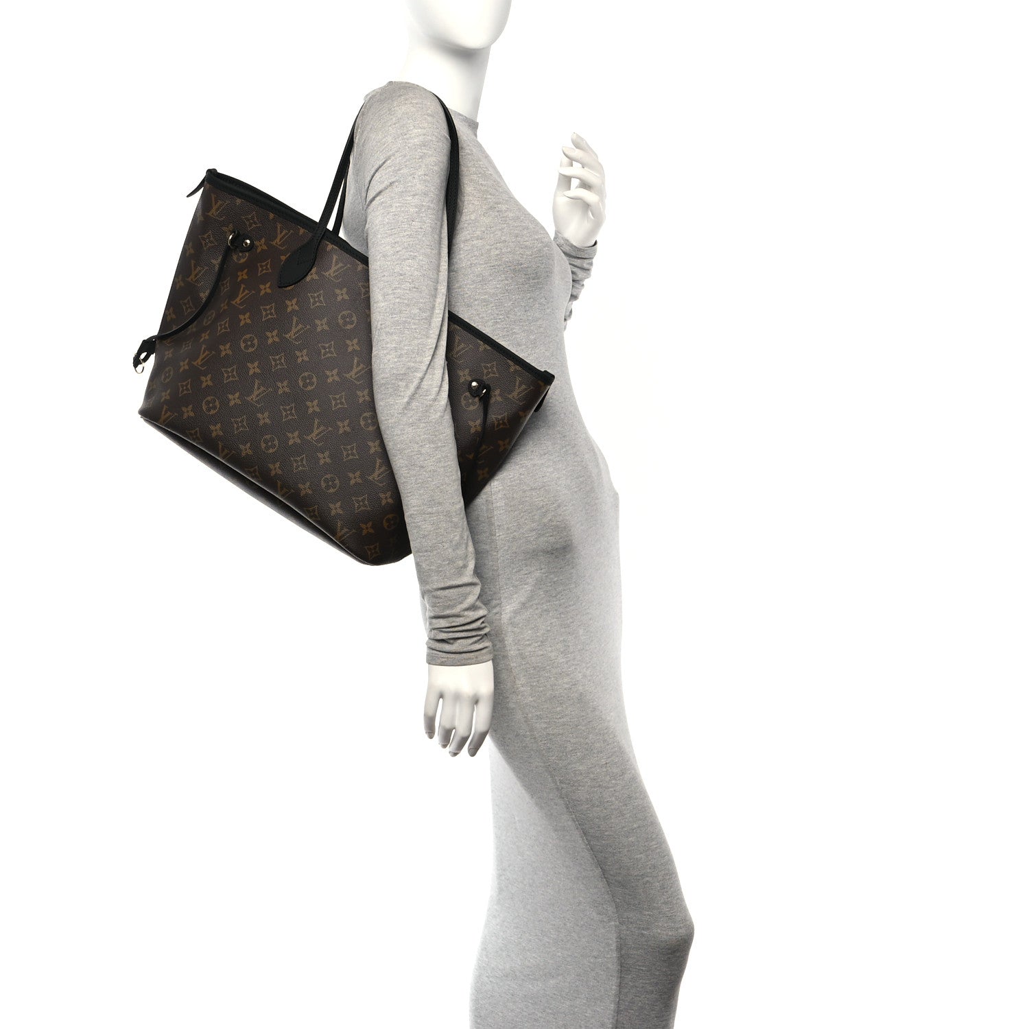 Louis Vuitton Monogram Calfskin Neo Neverfull Inside Out MM Black 2 of 16