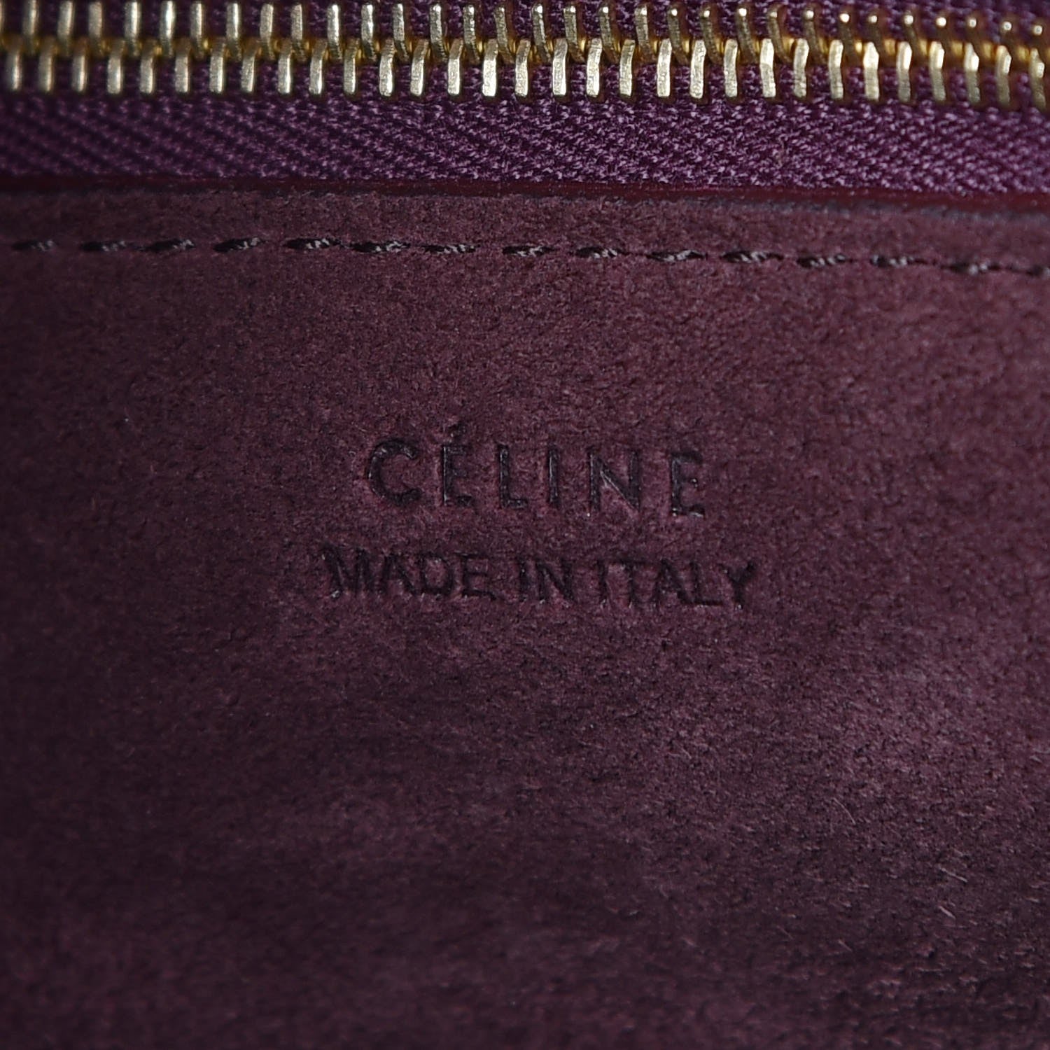 Celine Natural Calfskin Sangle Bucket Bag Burgundy 6 of 7