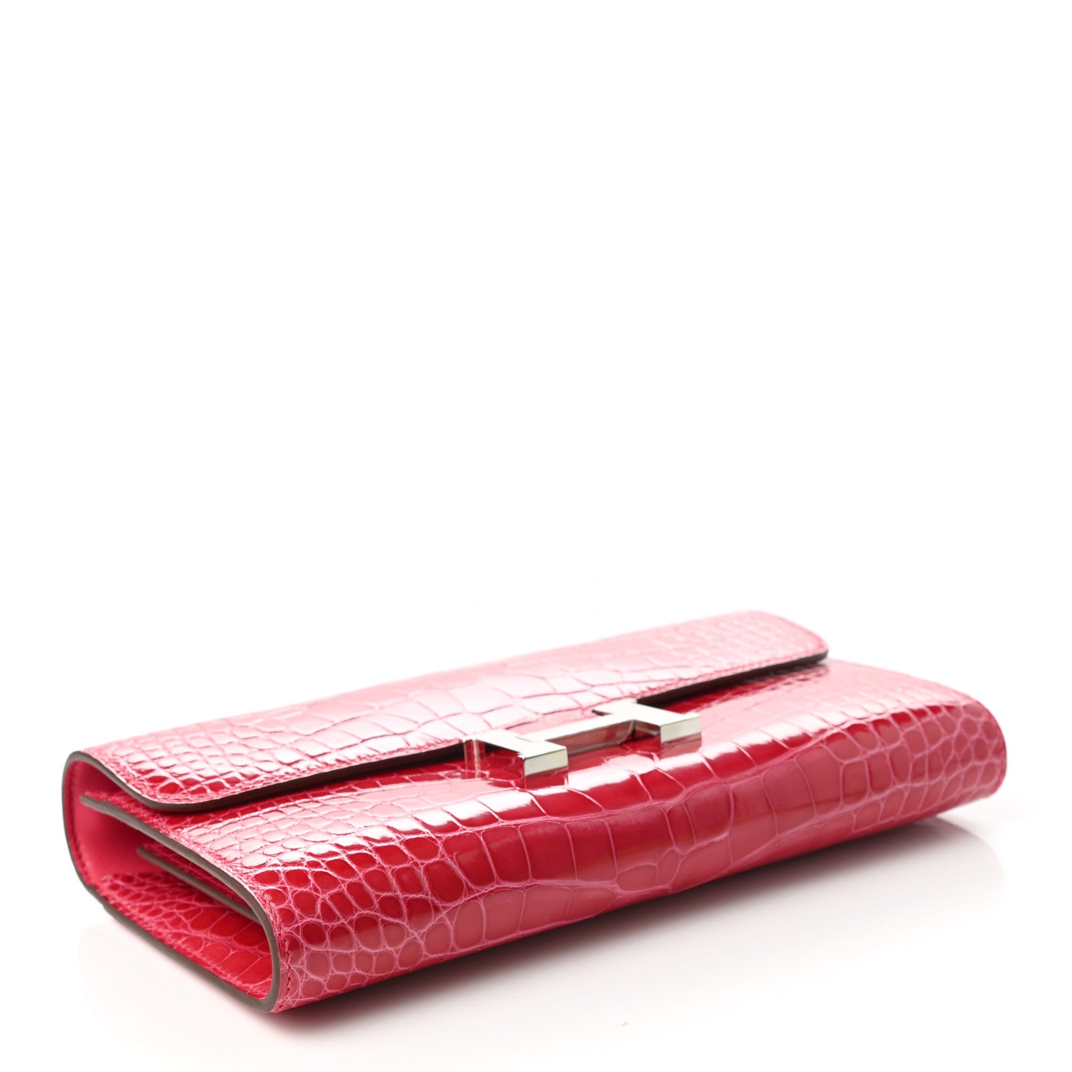 Hermes Shiny Alligator Constance Long Wallet To Go Rose Extreme 4 of 10