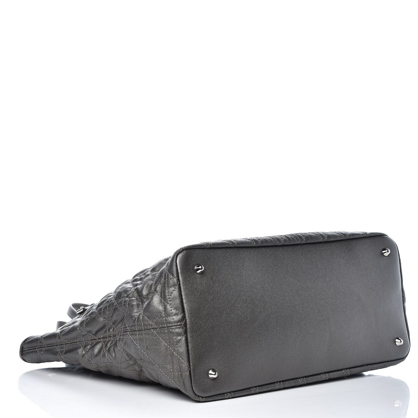 Coated Canvas Cannage Large Panarea Tote Grey