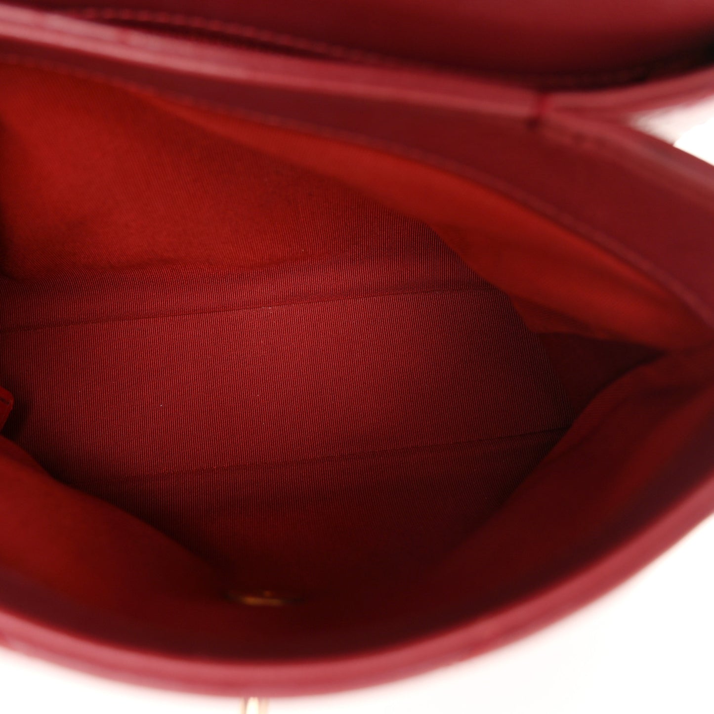 Calfskin Elaphe Stitched Small Chevron Chic Top Handle Flap Red