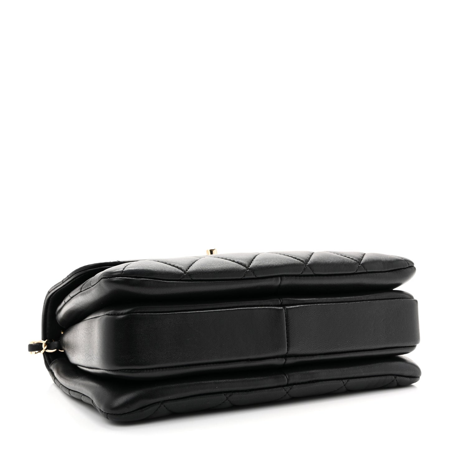 Lambskin Quilted Small Trendy CC Dual Handle Flap Bag Black