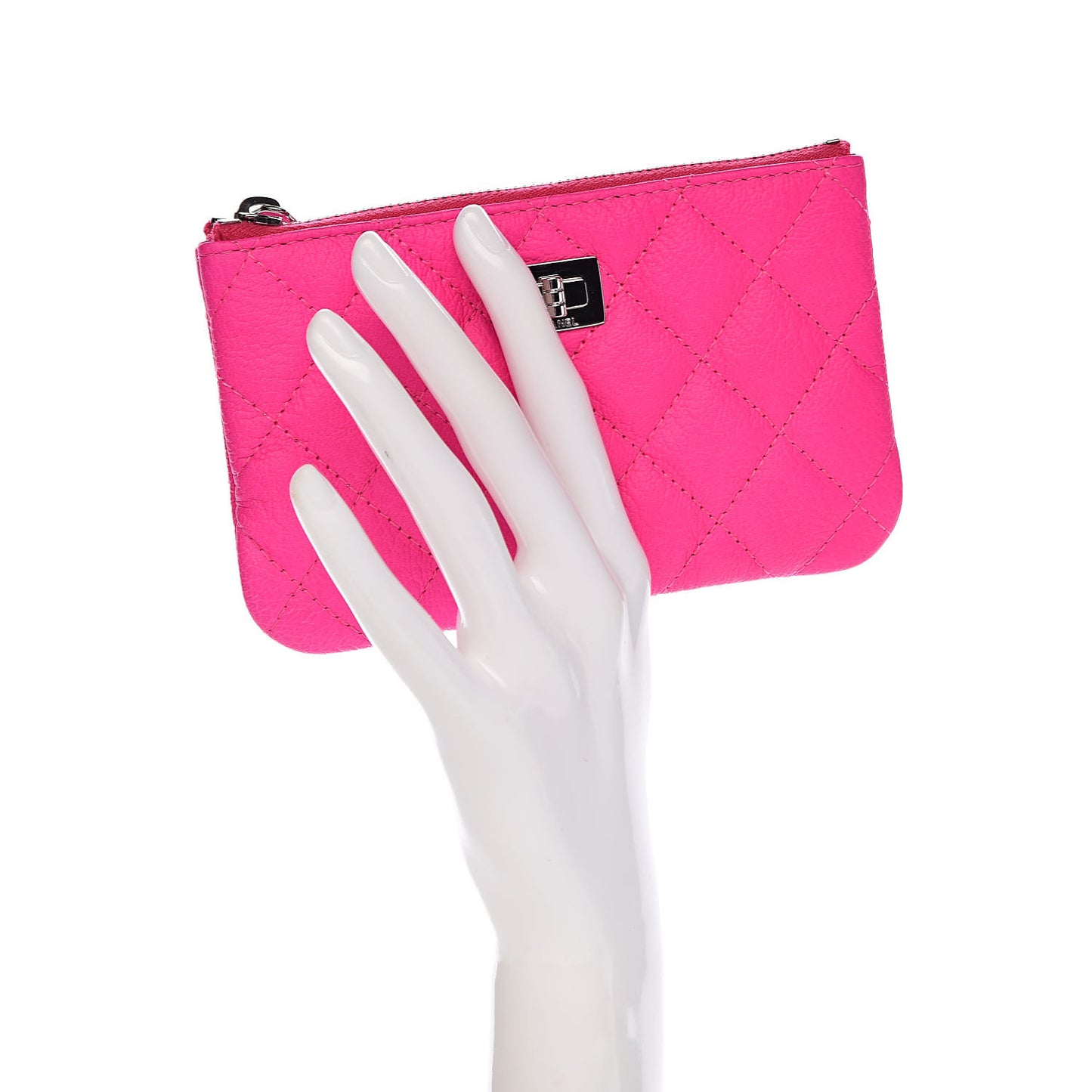 Goatskin Quilted Small Reissue Cosmetic Case Pink