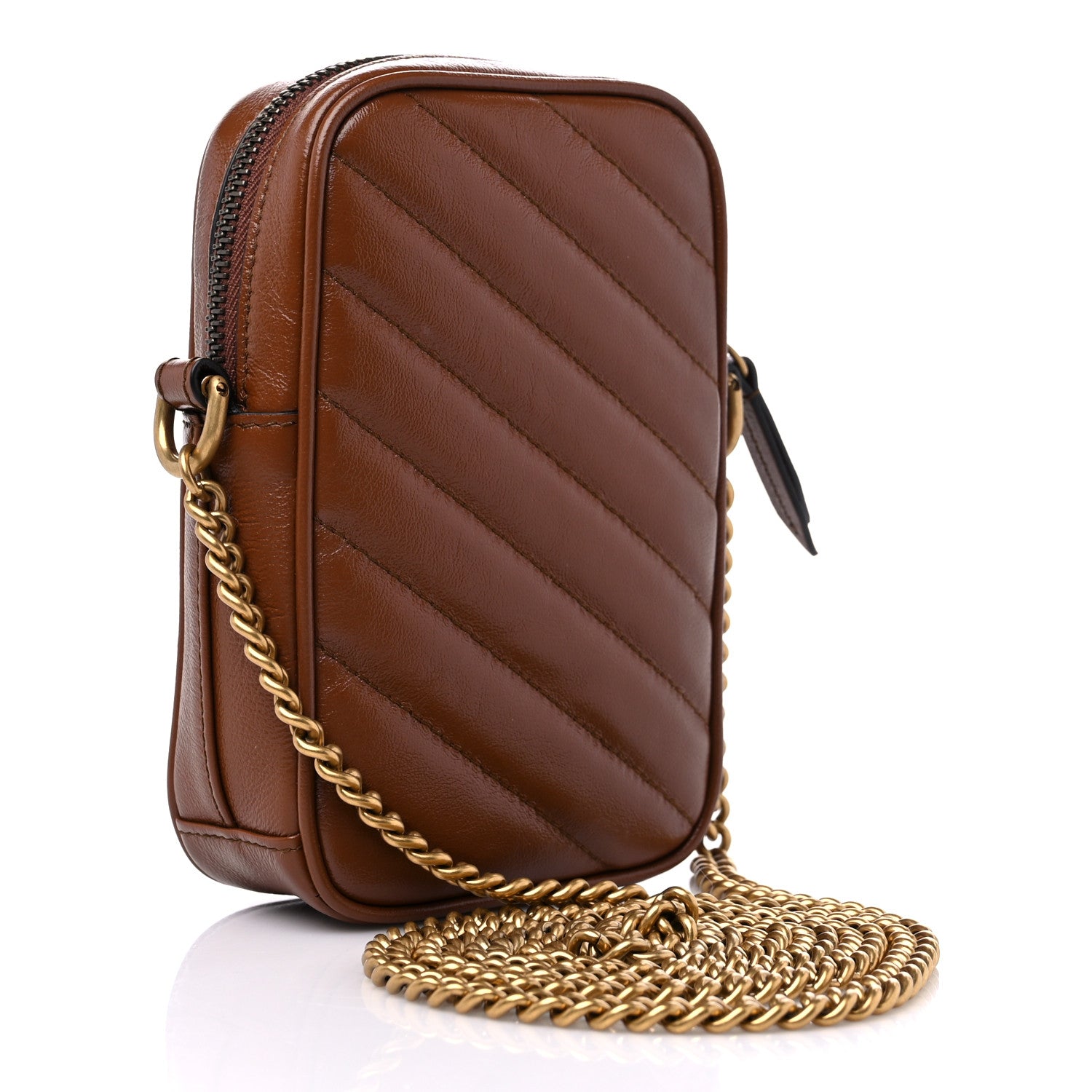 Gucci Azalea Calfskin Matelasse Diagonal Mini GG Marmont Crossbody Bag Cuir 3 of 9