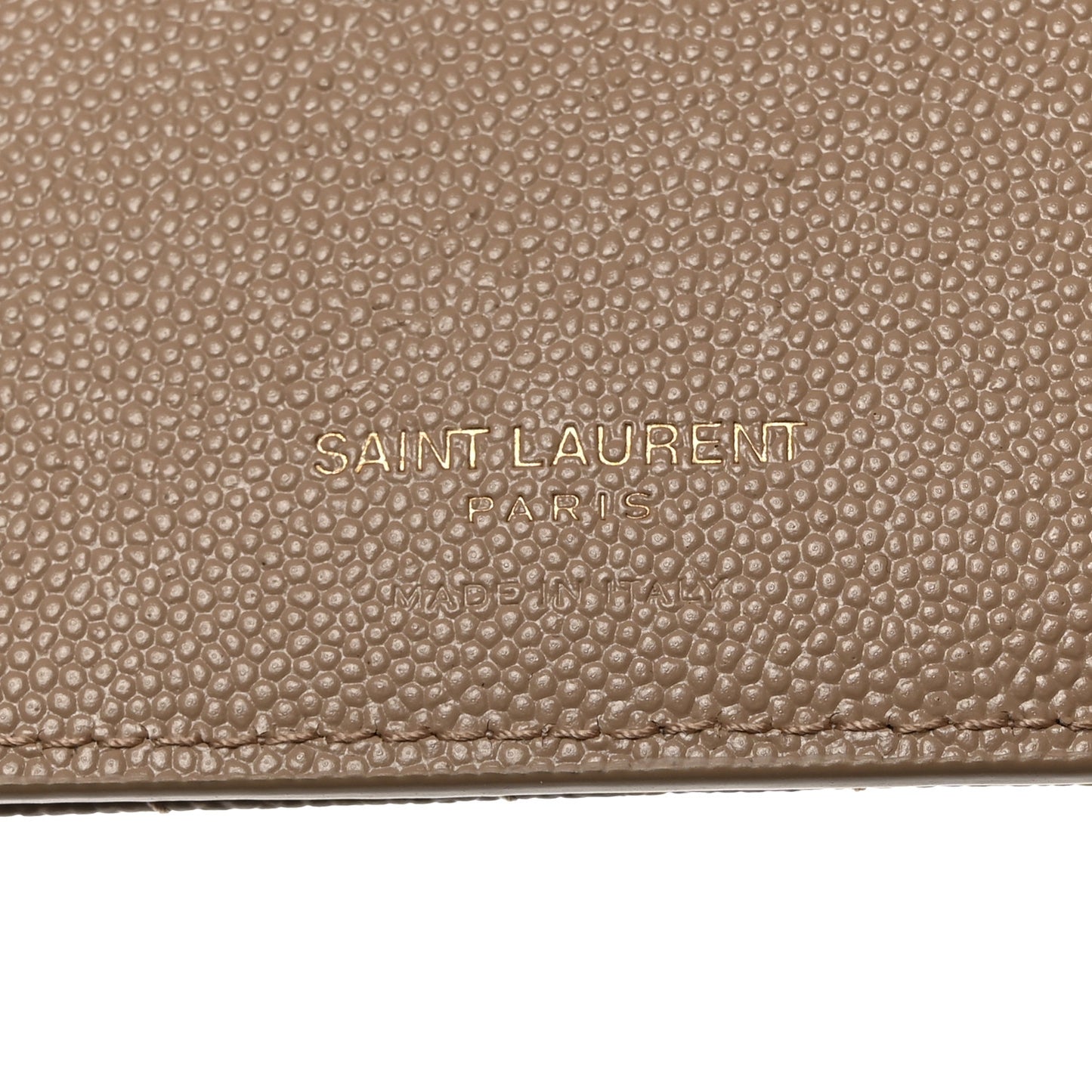 Grain De Poudre Matelasse Chevron Monogram Zipped Two-Part Wallet Dark Beige