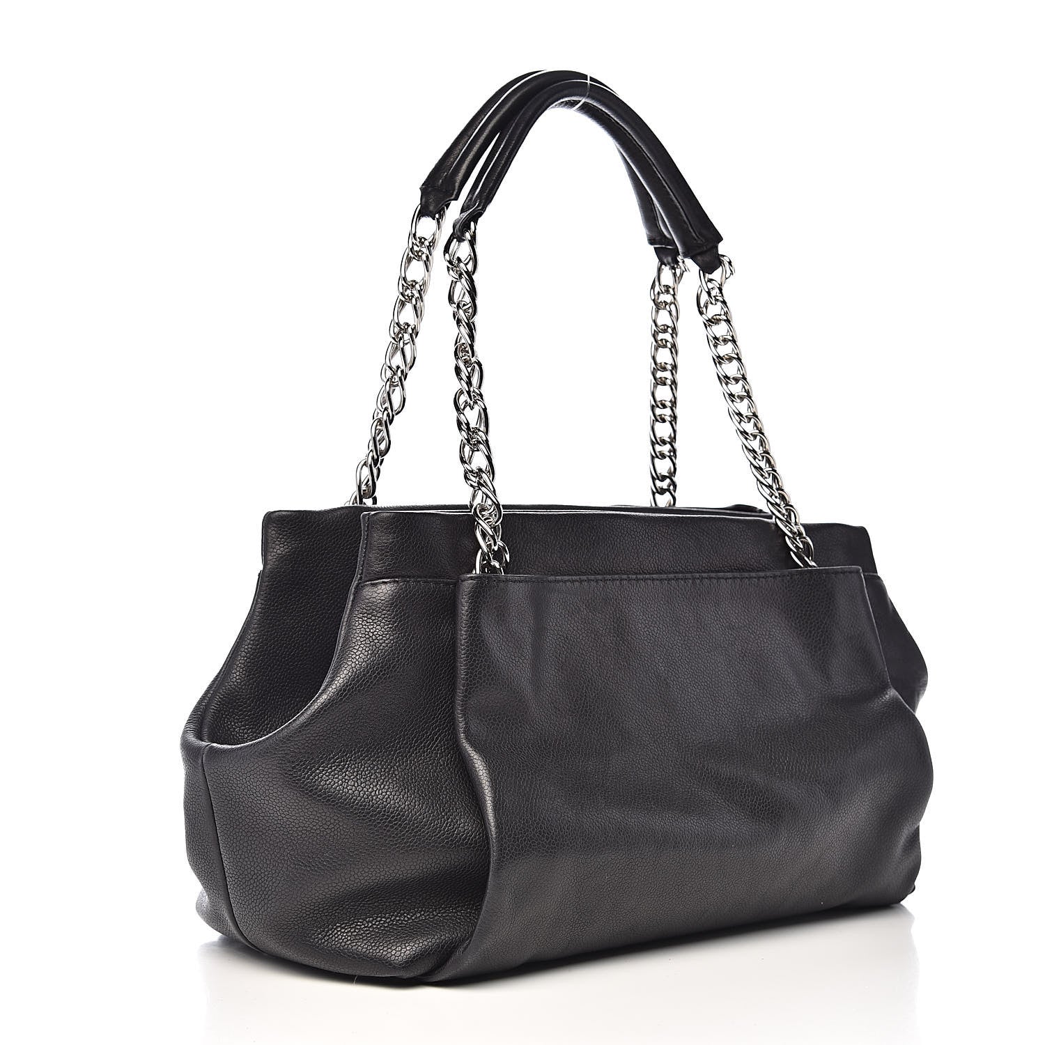 Chanel Caviar CC Tuck Medium Tote Black 3 of 15
