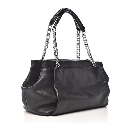 Chanel Caviar CC Tuck Medium Tote Black 3 of 15