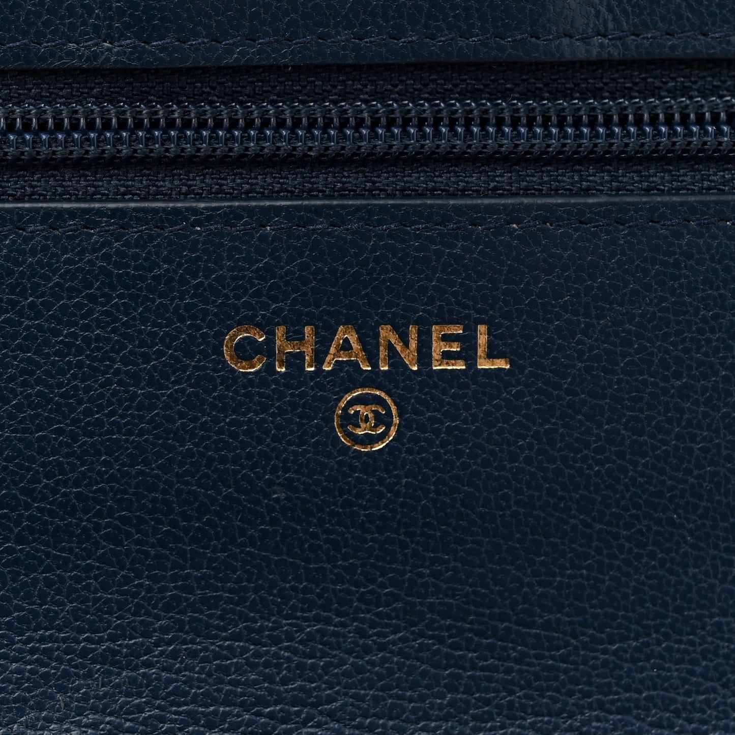 Patent Goatskin Quilted CC Eyelet Wallet On Chain WOC Blue