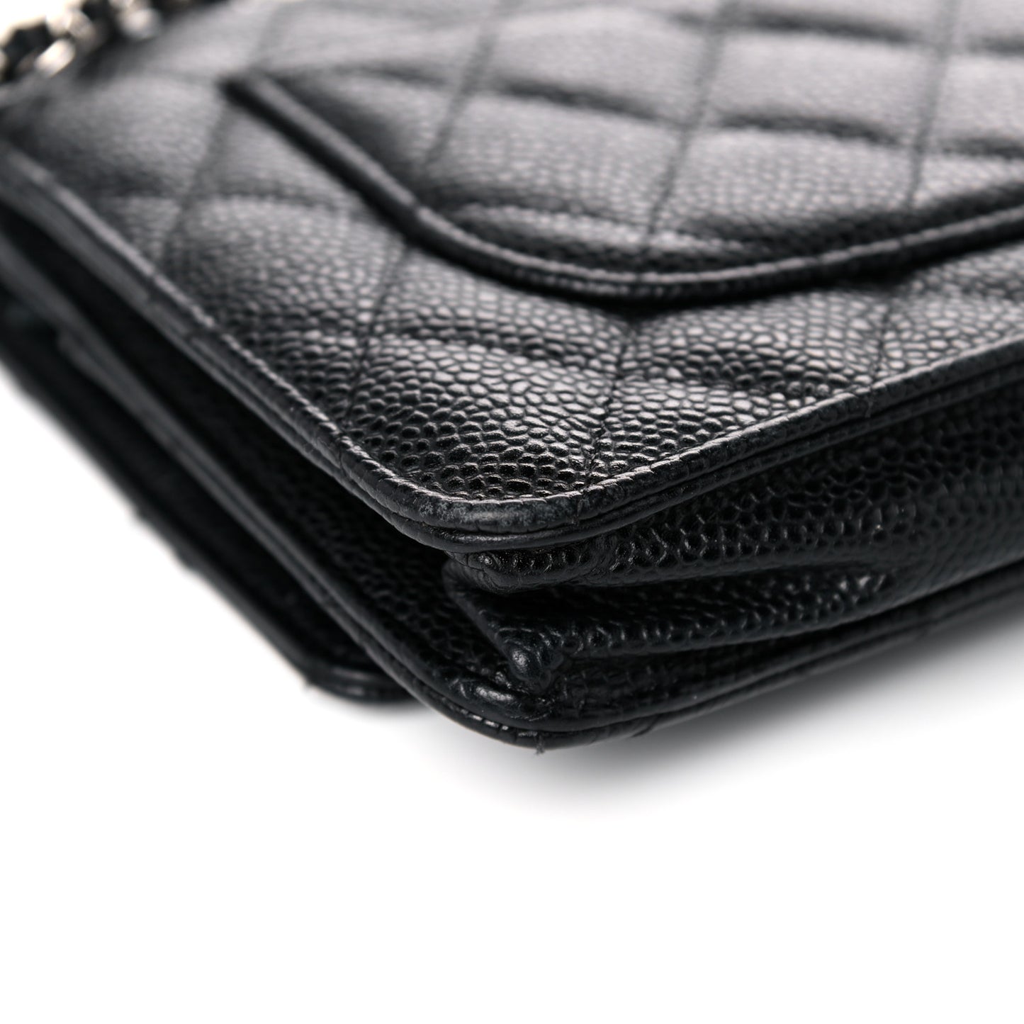 Caviar Quilted Wallet On Chain WOC Black