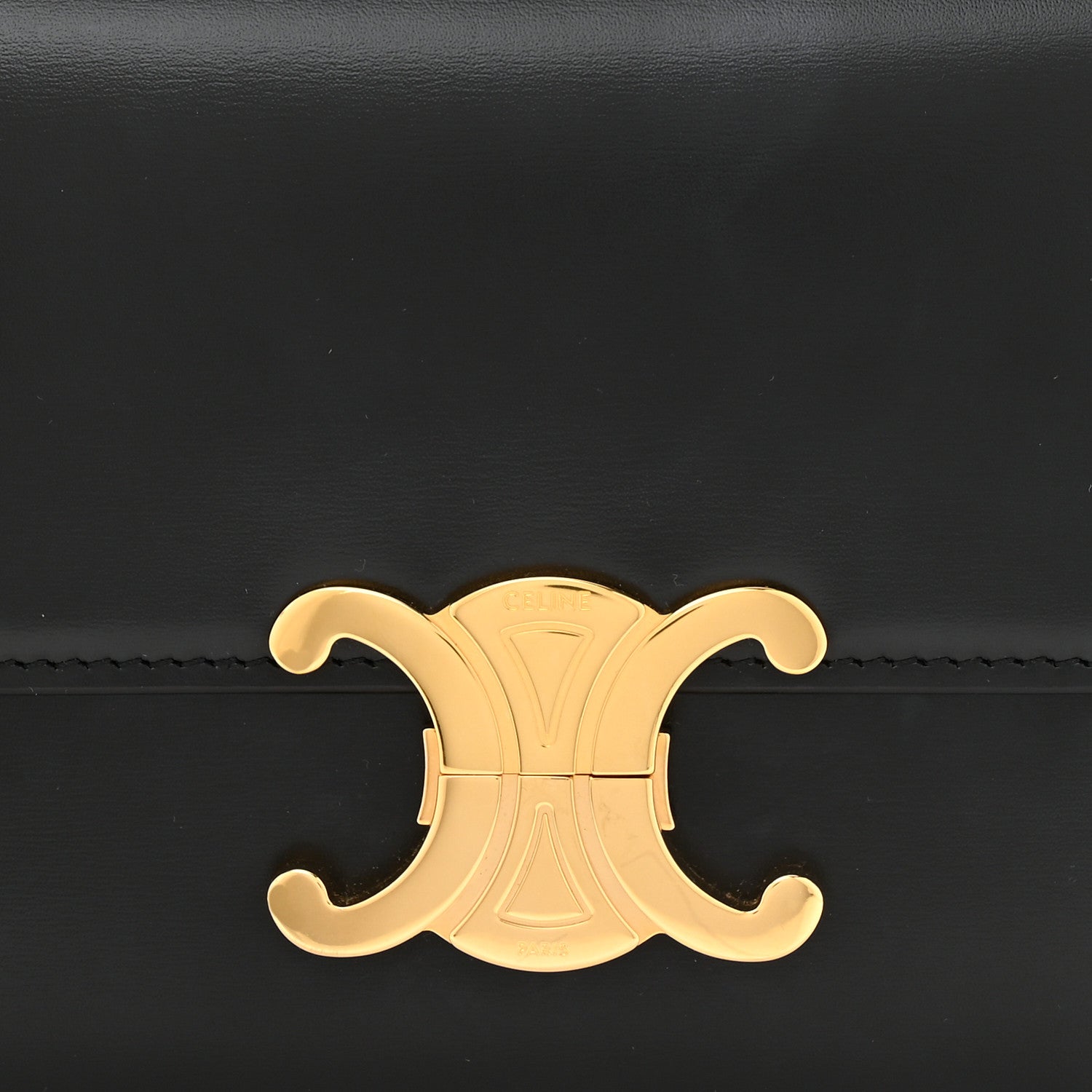 Celine Shiny Calfskin Teen Triomphe Black 9 of 12