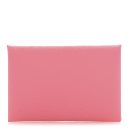 Hermes Evercolor Calvi Card Case Rose Azalee 1 of 8