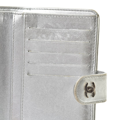 Chanel Metallic Lambskin Quilted Zipped Pocket Wallet Silver 12 of 21