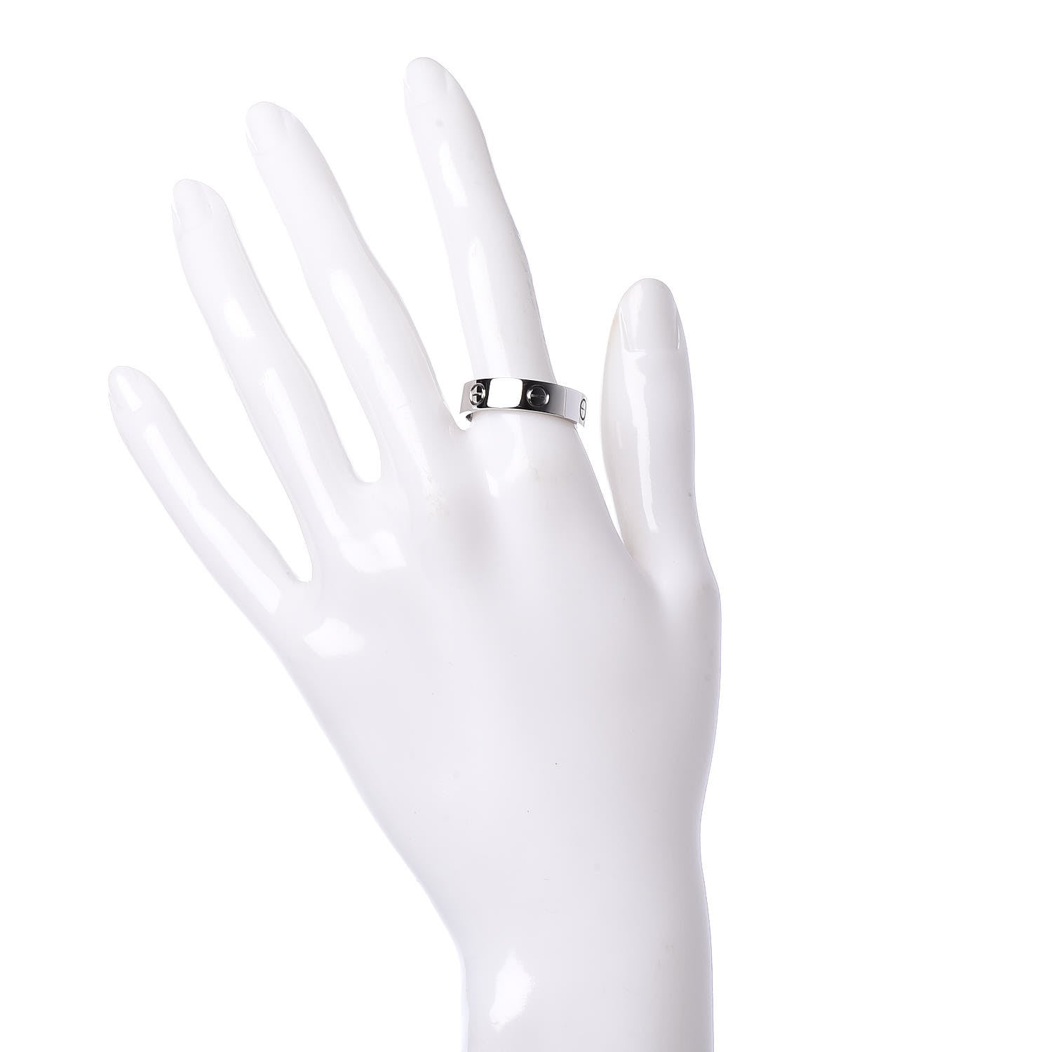 Cartier 18K White Gold 5.5mm LOVE Ring 61 9.5 2 of 4
