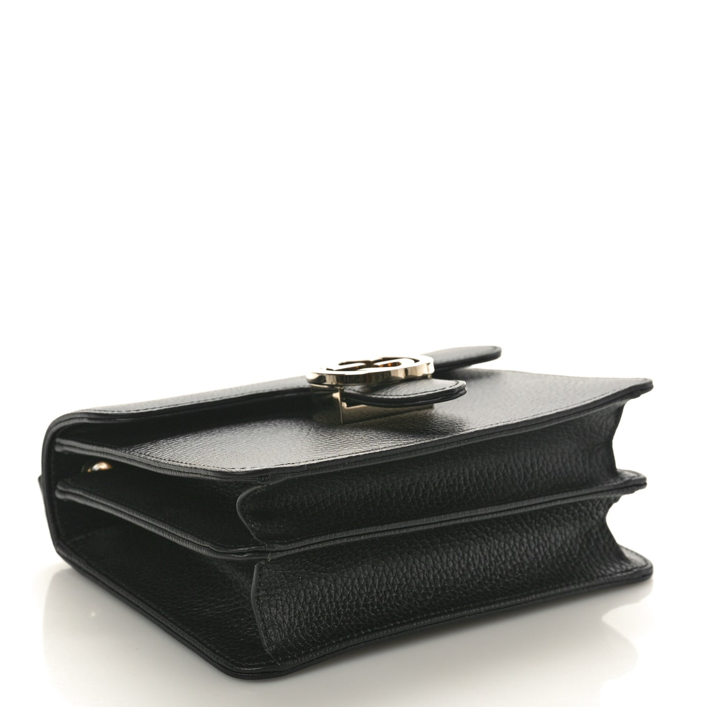 Dollar Calfskin Small Interlocking G Shoulder Bag Black