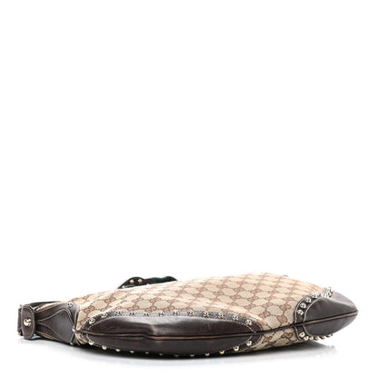 Gucci Monogram Web Studded Pelham Shoulder Bag Dark Brown 4 of 18
