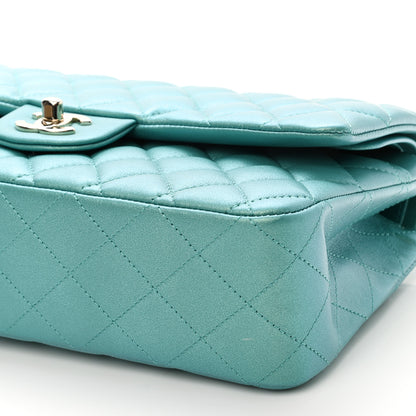 Chanel Iridescent Calfskin Quilted Medium Double Flap Green 10 of 11