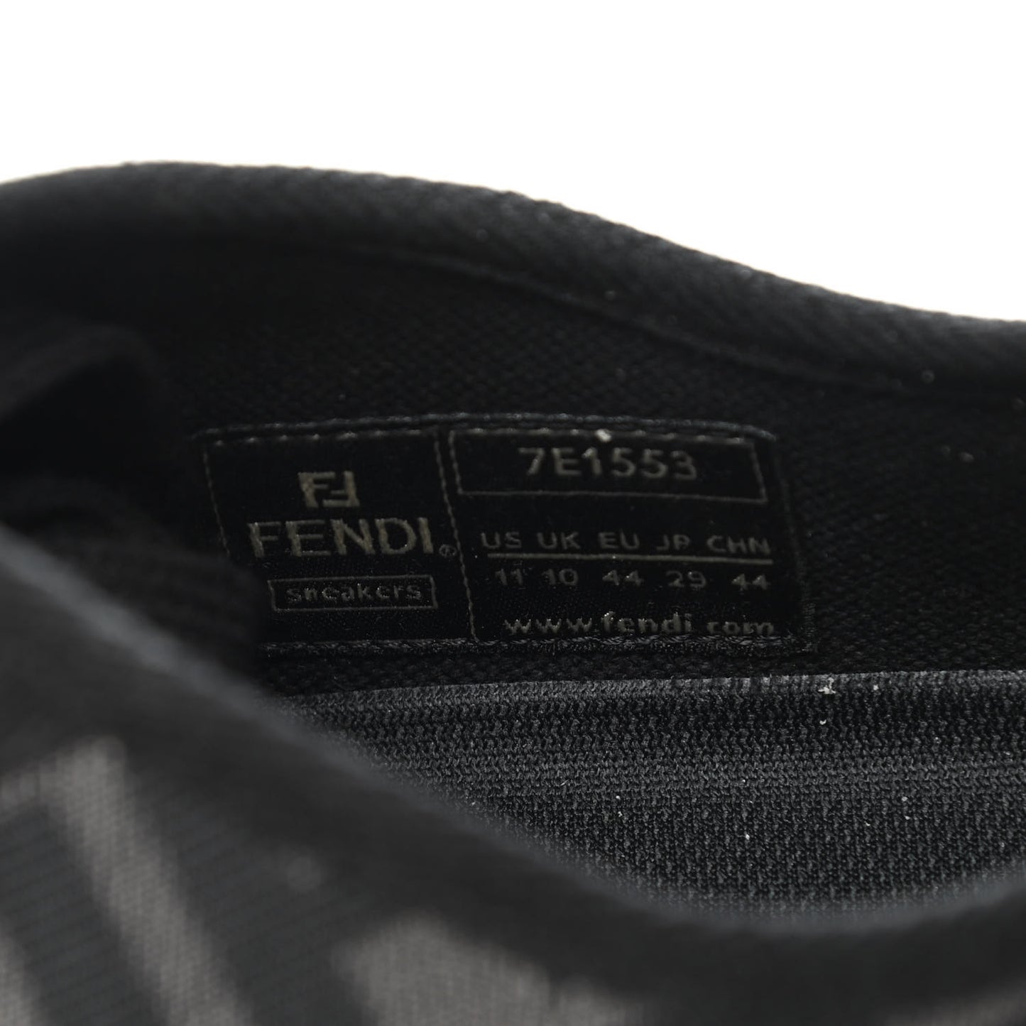 Fabric Jacquard Rubber FF Mens Domino Sneakers 11 Asfalto Black