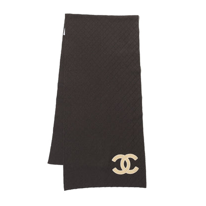 Chanel Merino Wool CC Scarf Brown 1 of 4