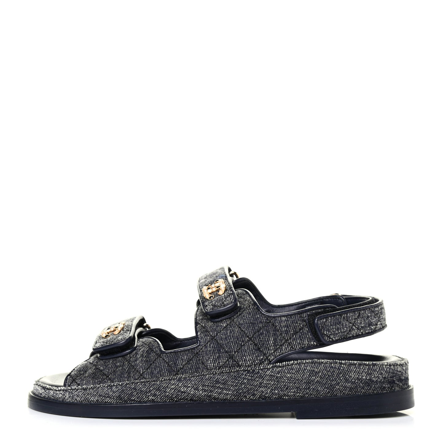 Velvet Velcro Dad Sandals 39 Grey