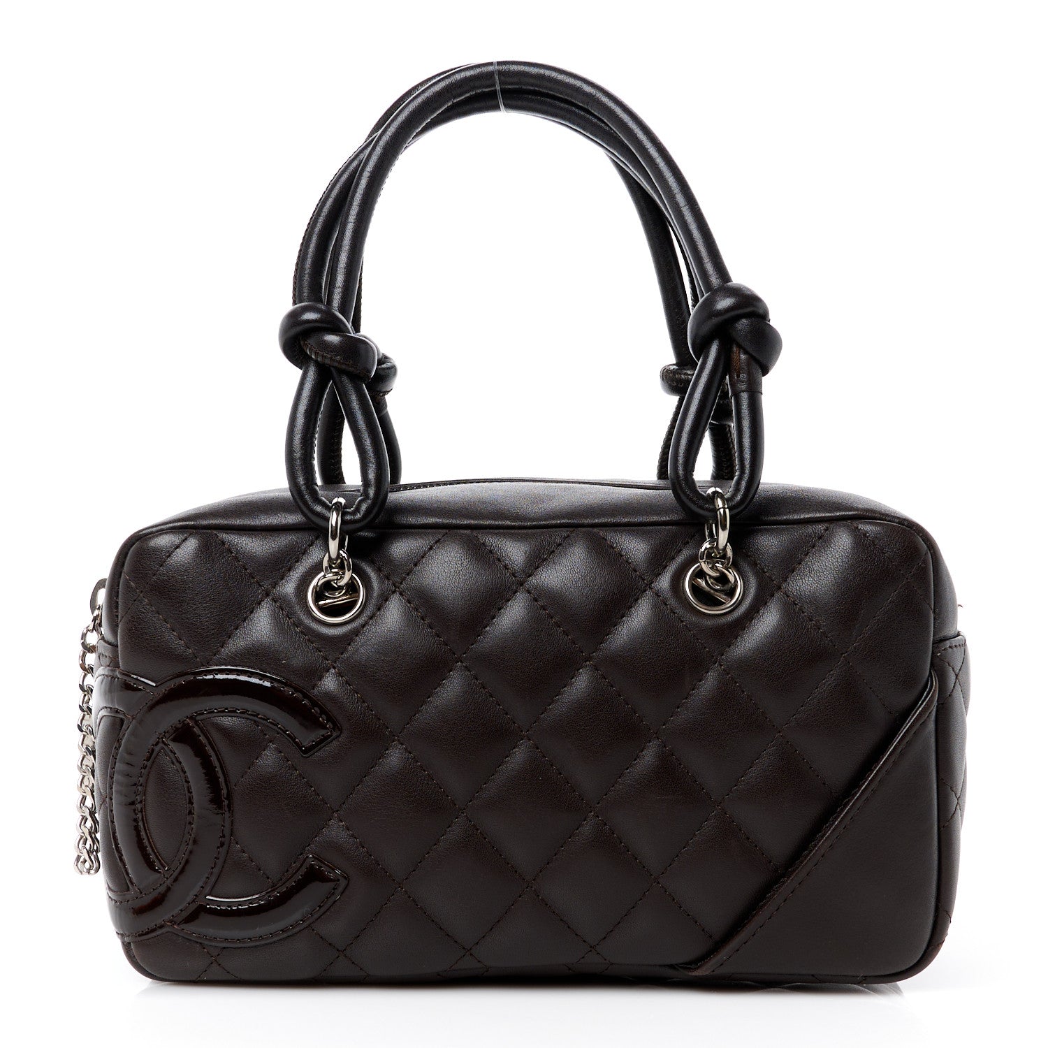 Chanel Calfskin Quilted Small Cambon Bowler Dark Brown 1 of 12