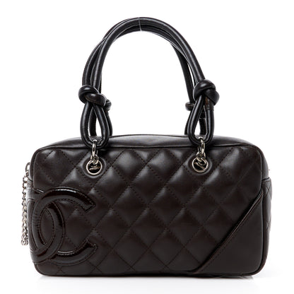 Chanel Calfskin Quilted Small Cambon Bowler Dark Brown 1 of 12