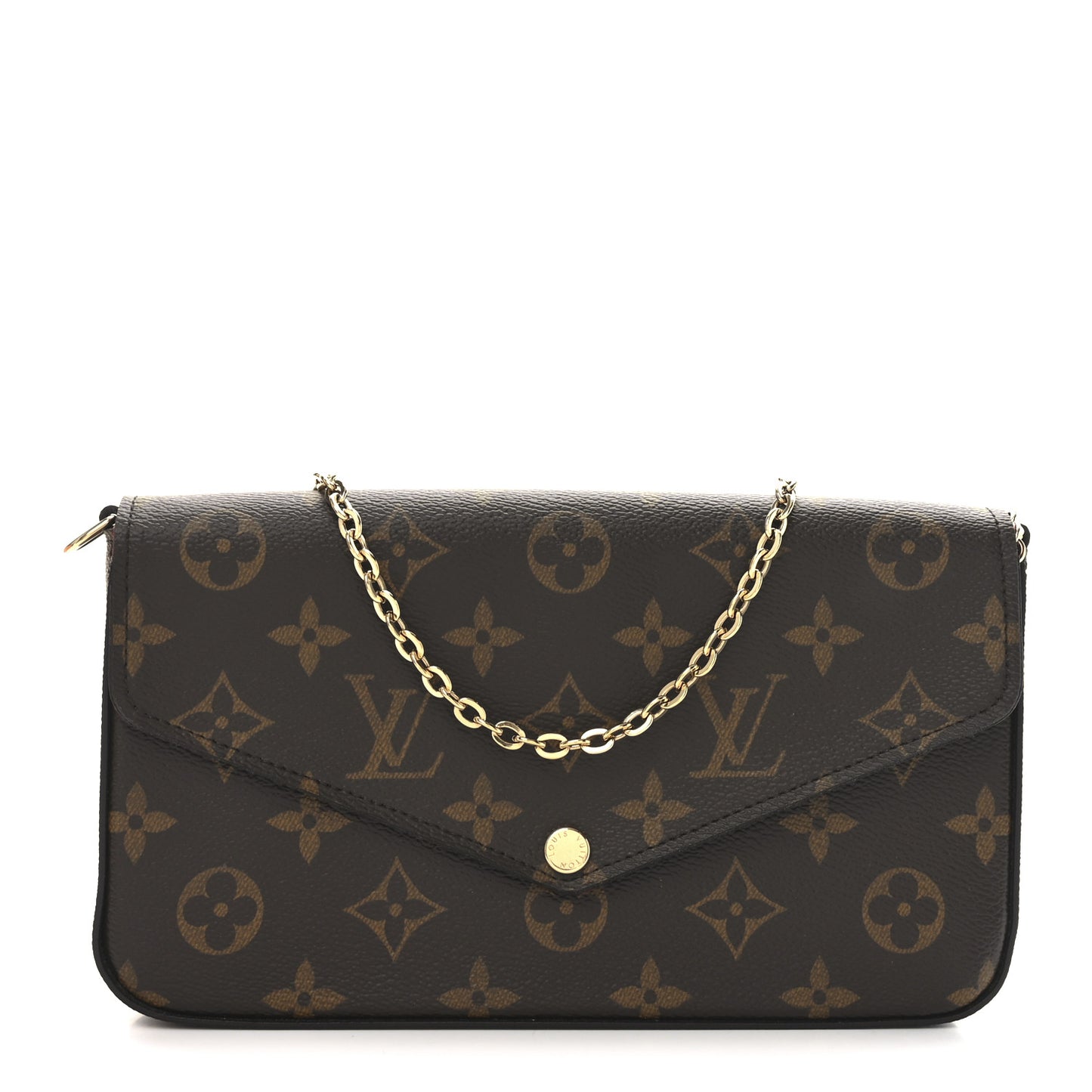 Monogram Pochette Felicie Chain Wallet Fuchsia