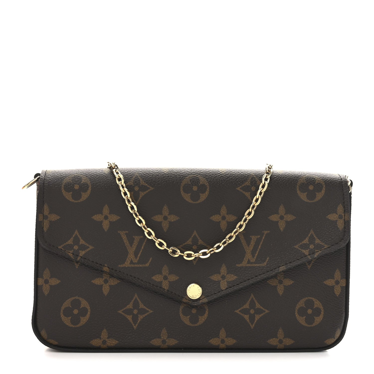 Louis Vuitton Monogram Pochette Felicie Chain Wallet Fuchsia 1 of 11
