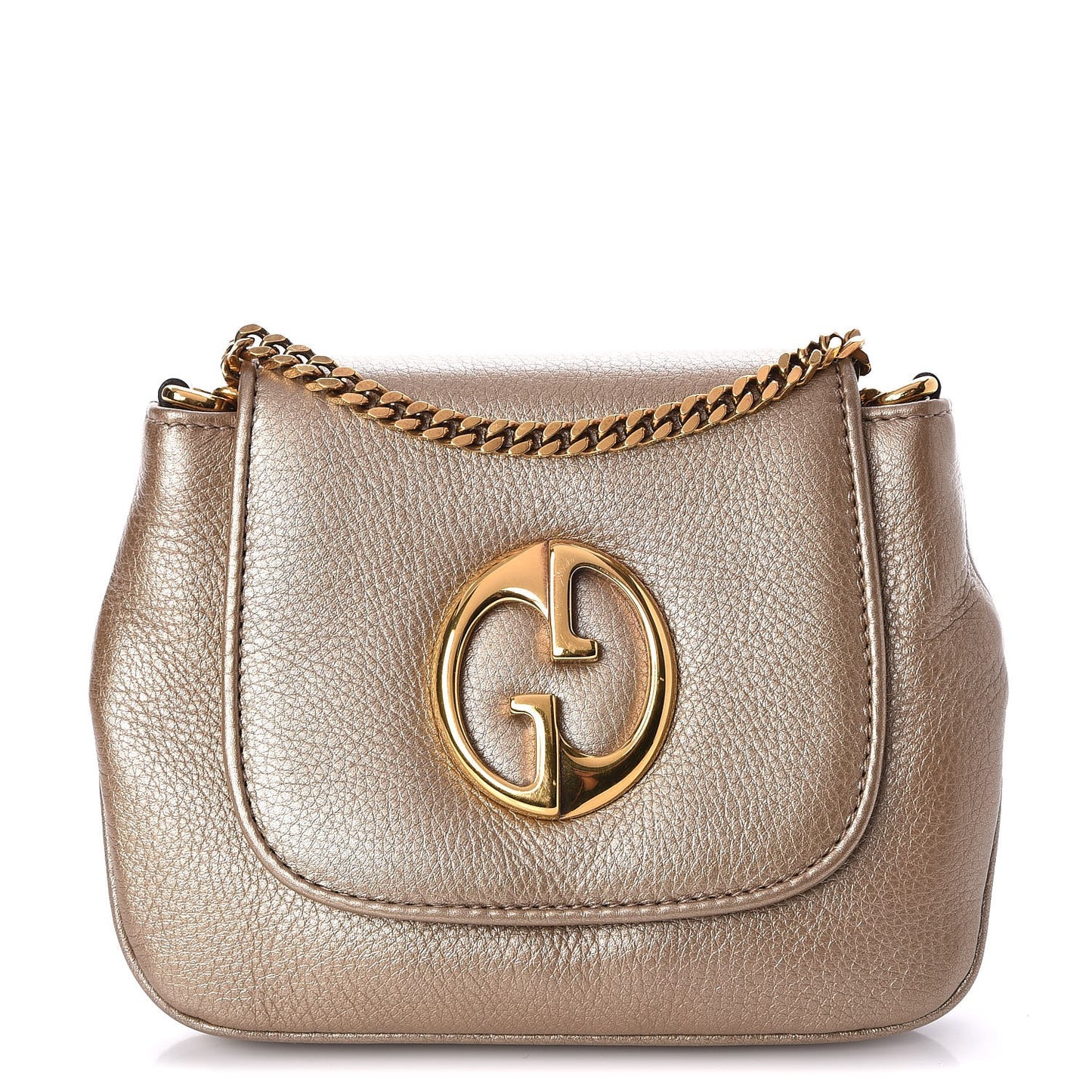 Pebbled Calfskin Small 1973 Chain Shoulder Bag Champagne
