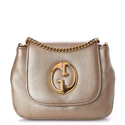 Gucci Pebbled Calfskin Small 1973 Chain Shoulder Bag Champagne 1 of 7
