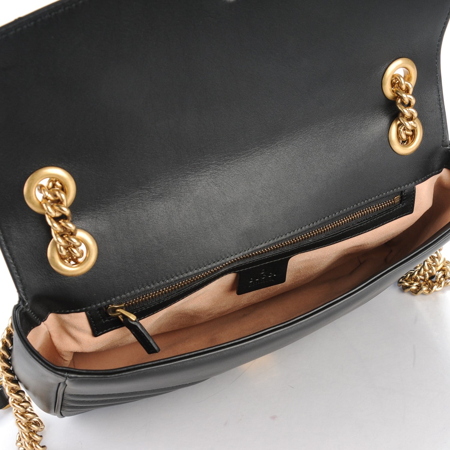 Gucci Calfskin Matelasse Medium GG Marmont Shoulder Bag Black 5 of 7