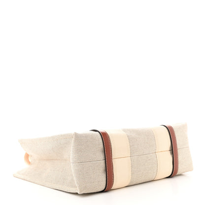 Chloe Cotton Calfskin Medium Woody Ribbon Tote White Brown 4 of 10