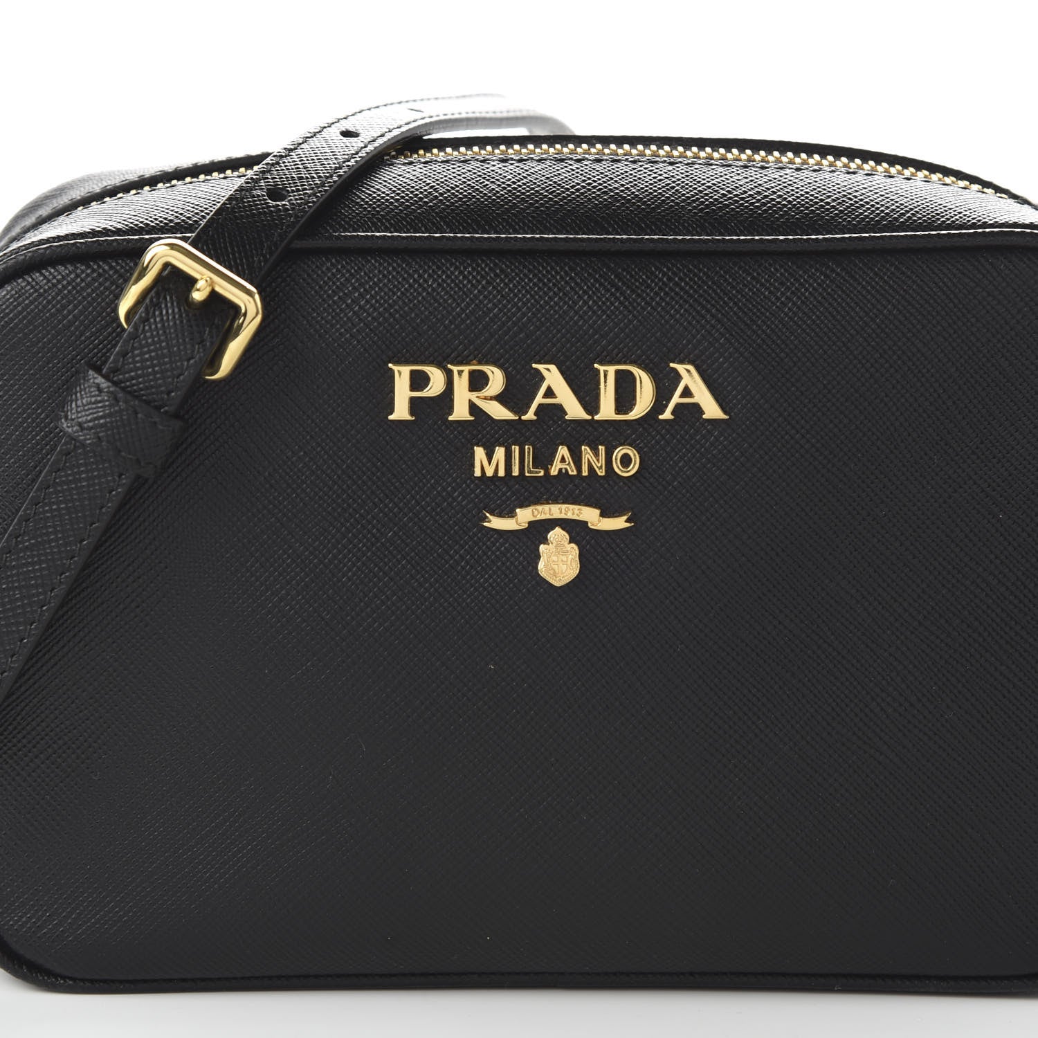 Prada Saffiano Lux Small Camera Crossbody Bag Black 9 of 9
